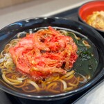 名代 富士そば - 料理写真:紅生姜天そばとカツ丼