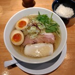 麺家 たけ田 - 味玉塩らーめんとごはん小
