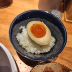 麺家 たけ田 - 味玉オンザライス