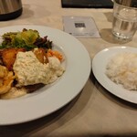 神戸ステーキ メリカン - B セット　ハンバーグ　帆立フライ　サカナフライ　W/ライス