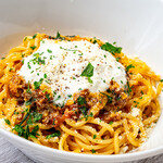 下川六〇酵素卵と北海道小麦の生パスタ 麦と卵 - 生モッツァレラとミートソース