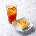 下川六〇酵素卵と北海道小麦の生パスタ 麦と卵 - 北海道小麦のフォカッチャ+選べる飲みもの