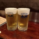 大皿惣菜 まぁる - アサヒスーパードライ