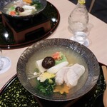 和食 むさし野 - ◆小鍋
とら河豚 野菜 岩塩
× 
獺祭 磨き その先へ
→ 澄んだ出汁に寄り添う、凛とした透明感