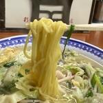 彩華ラーメン - 麺、にゅ〜〜ん！