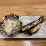 三邑 - お通し　千枚漬け　イワシ