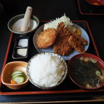 とんかつ とん平 - 料理写真:ハム・イカ・チキンかつ定食