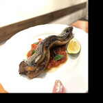 da Uma - 焼き茄子に松の実をつめて秋刀魚網焼き　　byまみこまみこ