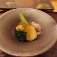 鮨 天川 - 季節の野菜のコンソメジュレかけ