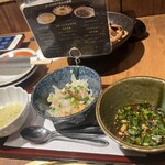 焼肉トラジ - つけダレ3姉妹
おろしだれ、ガーリックネギ、ニラジャン