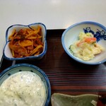 万両 - タルタルソース　スパゲテ　ポテトサラダ