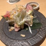 比内地鶏と国産本マグロ 千の庭 - 