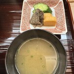 木佐貫 - お新香、味噌汁