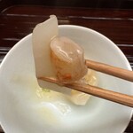 木佐貫 - 車海老の乗る蕪の錦秋蒸し（きんしゅうむし）