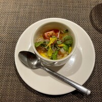 trattoria l'mante izumi - 前菜　芸術的な欧風茶碗蒸し
