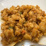 金石餃子店 - 看板商品の鶏辛子炒め　多くの店で食べたけどここを超える味には出会えず