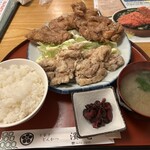 うなぎ とんかつ 濱亀 - 料理写真:からあげ定食3ヶMIX・タレ2ヶ塩味1ヶ