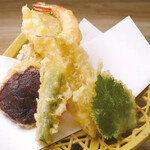 屋台居酒屋 大阪 満マル - 天ぷら７種盛合せ