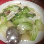 燕慶園 - 烏賊と青梗菜の塩味炒め