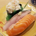 回転寿し トリトン - 北海うまいもん３種。