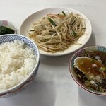 中華 若竹 - もやし炒め＋ライス