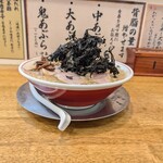 背脂煮干中華そば 我武者羅 - 脂煮干中華そば+3倍岩海苔+大盛。