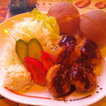 珈琲所コメダ珈琲店 - まんぷくプレート ヒレカツ ＆ モーニングサービス 山食パン（トースト） バター 手作りたまごペースト ＆ アイスコーヒー たっぷりサイズ 氷抜き✖️2 ＆ 純栗ぃむ （セット）