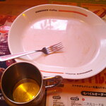 珈琲所コメダ珈琲店 - まんぷくプレート ヒレカツ ＆ モーニングサービス 山食パン（トースト） バター 手作りたまごペースト ＆ アイスコーヒー たっぷりサイズ 氷抜き✖️2 ＆ 純栗ぃむ （セット）