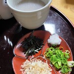 姫のそば ゆかり庵 - 薬味、そば湯