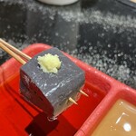 京都御所南 串かつ凡 - 黒胡麻の胡麻豆腐は衣無しの為素材は見て分かります。考えたら、串カツって目隠しして食するみたいな感じします。口に含んでやっと食材が分かるみたいな謎かけみたいな。