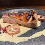 銀座 帯 - 霧島鶏のロースト、レモンソースが絶品