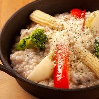 彩り季節野菜の濃厚クリームリゾット　～グラナパダーノの香り～