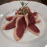 オステリア・カポ・エジリオ - 鴨生ハムとチーズ（この日はチーズではなくさつまいものようでした。こちらも美味しかったです））