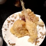 旬味 鮮心 魚屋 富重 - 地元産もって菊、浜中産の生姜とカニしんじょう‥