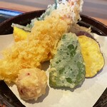 純そば 一風庵 - サクサクの天ぷら７品