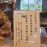 石臼挽き蕎麦香房 山の実 - 玄蕎麦の産地