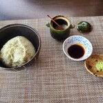 石臼挽き蕎麦香房 山の実 - コースの蕎麦ピッツァを無くして蕎麦掻き（小）を+¥750で大に変更