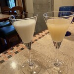 イタリアンレストラン ルッチコーレ - 牛乳、りんごジュース