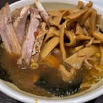 中華そば べんてん - つけ麺あつもり、メンマチャーシュー少なめ、生玉子、辛味別皿、ビール
