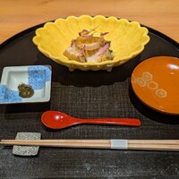 日本料理 幸庵 - 蒸しアワビと食前酒