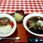 食堂大関 - 特製カレーライス＋ラーメン800円