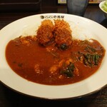 CoCo壱番屋 - 料理写真:THE海老カレー（７辛）＋２個カキフライ＋ハーフほうれん草