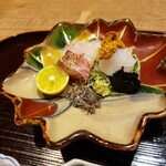 日本料理 永代 - 薬味が多くて迷います(´Д｀)