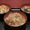 西村屋 - 三色そば（おろし・たぬき・山菜）。