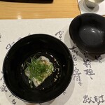 炭火割烹 麻布龍土町 - 太刀魚の焼き浸し。上品、かつ味の個性あり。