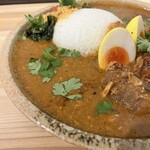 スパイスカレー あかつ亭 - ✅大根と鯖のカレー¥1.210の1種盛り一択！
      ✅卵のピクルス¥110 →¥220値上がりへ
      　　総計¥1.430
      　※相変わらずキャッシュオンリー