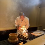 鮨駒 - 結構炎が上がります！