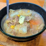 はな花 - 思い付き具だくさん味噌バタースープ