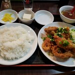 大洋軒 - （※写真3）注文物（鶏のからあげ定食）