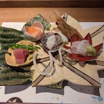 Japanese cuisine Ruka - お造り（牡丹海老・にしんなど）